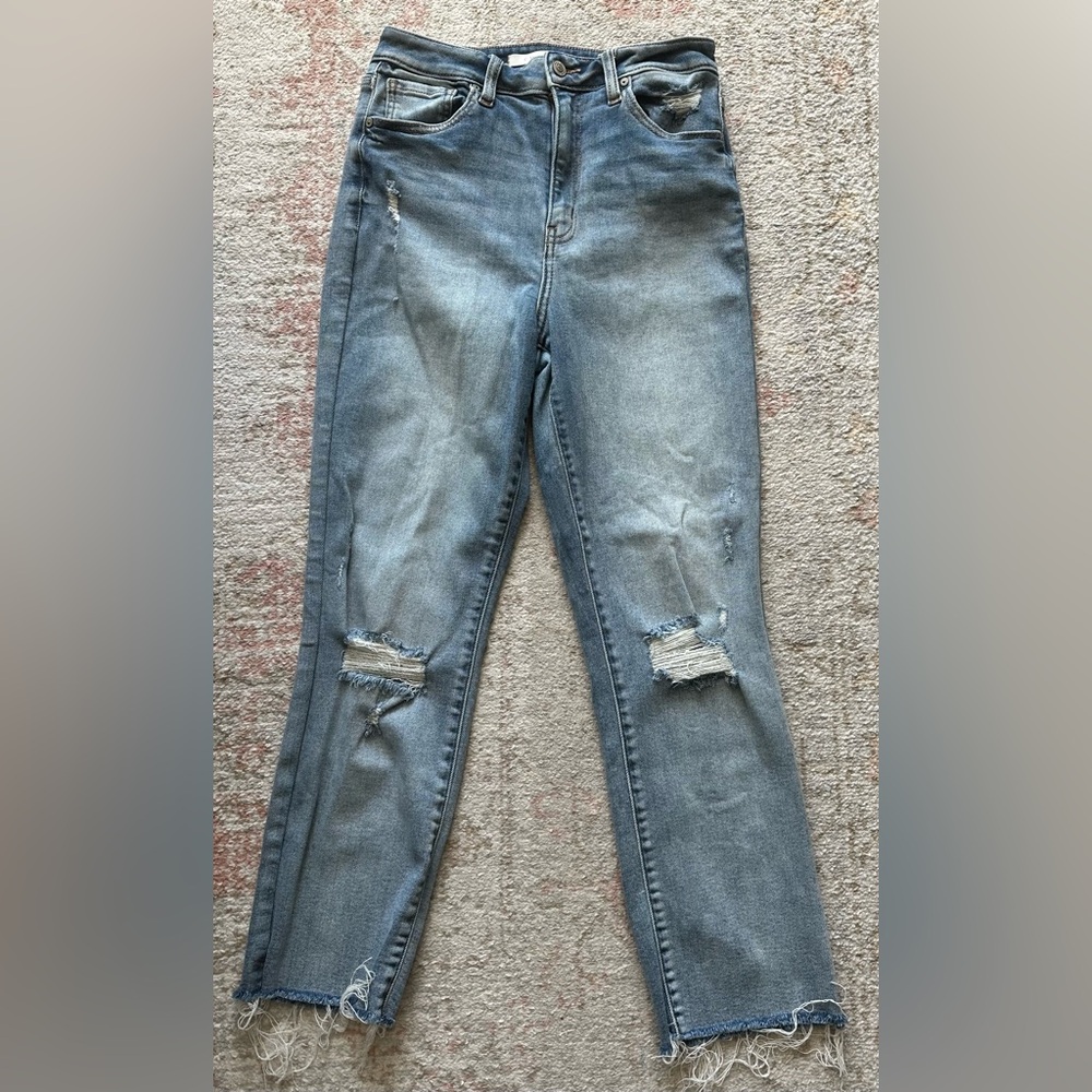 Eunina Ally Ultra High Rise Straight Crop Jeans 5